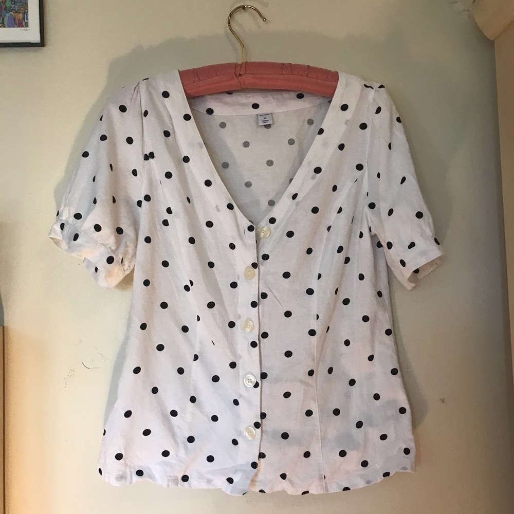 Black and White Polka Dot Shirt